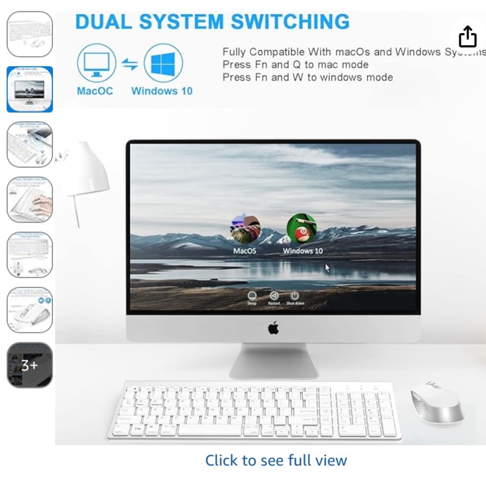 Amazon Silver Keyboard with Dual System Switching